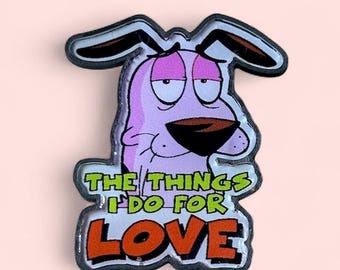 Courage the Cowardly Dog Pin – 3D Printed Clear Resin Lapel Pin