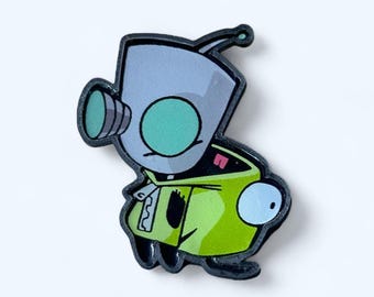 GIR Invader Zim Dog Disguise Lapel Pin - Handmade Resin Cartoon Pin