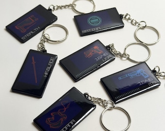 Metal Gear Solid 2 Resin Keychain | Arsenal Gear Codec Style Tags (USP, M9, Stealth)