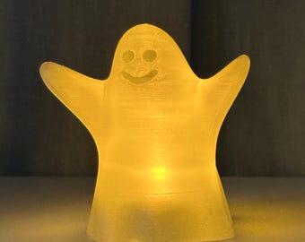 Décoration d'Halloween fantôme imprimée en 3D : bougie LED vacillante