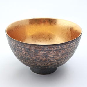 Luxury Japanese Rice Bowl – Arita Ware 4.7in Ceramic with Genuine Gold Leaf – Handmade Pottery, Elegant Giftable Tableware from Japan