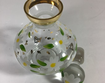 Royal Limited Botella de perfume floral de vidrio hecho a mano y pintado