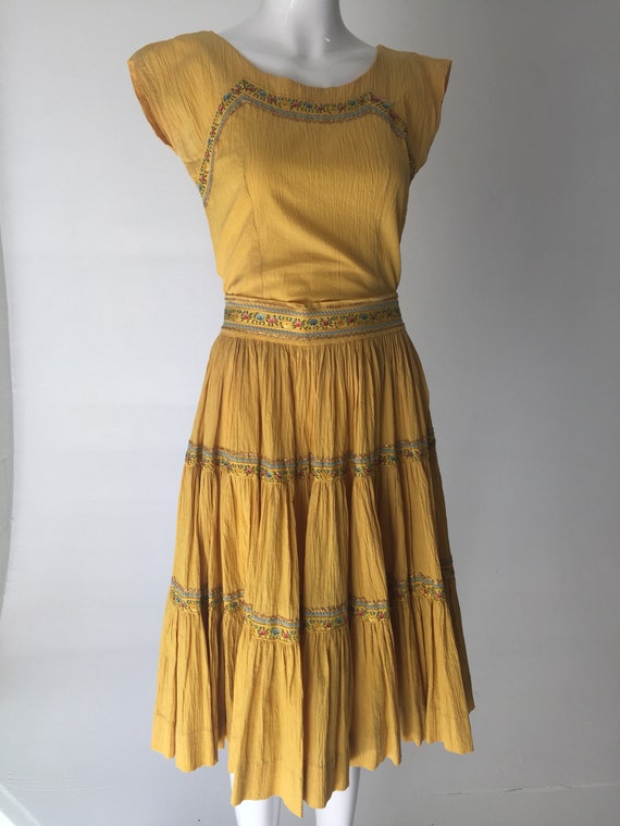50s Sunny Yellow Patio Dress Set