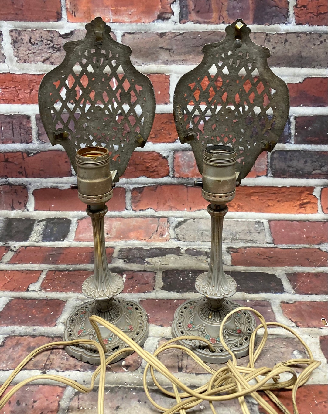 Antique Vintage Victorian Desk Lamp Light Set Etsy