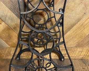 Antique Victorian Cast Iron Sewing Machine Base, Scroll Design