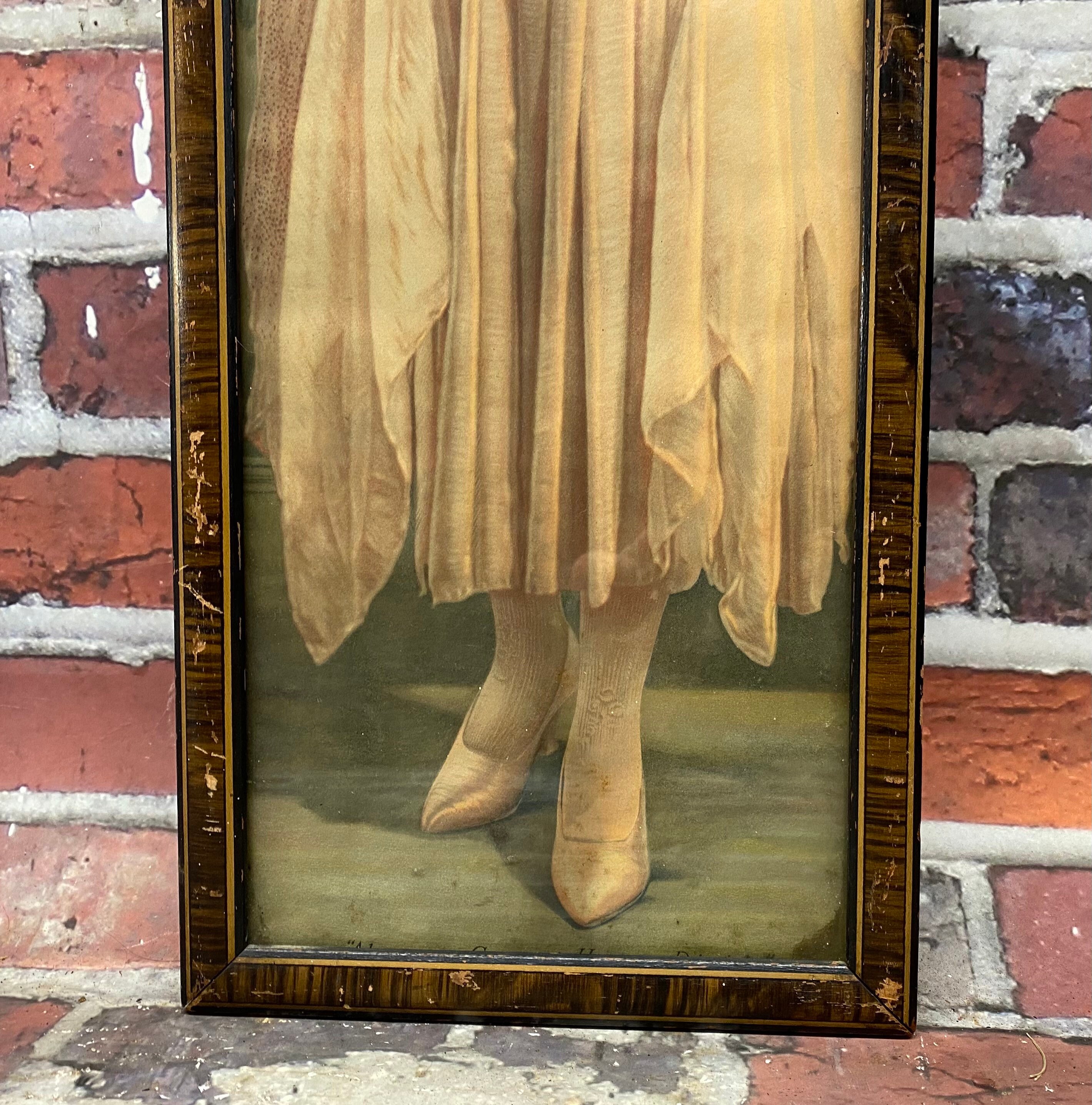 Antique Vintage Reclaimed Victorian Girl in Pink Dress Yard Long