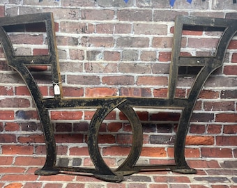 Antique vintage Victorian cast iron industrial ornate Art Deco design desk bench leg set