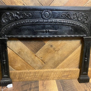 Fireplace surround Antique vintage Victorian style ornate cast iron industrial rare unique metal old