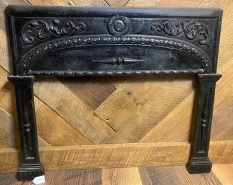 Fireplace surround Antique vintage Victorian style ornate cast iron industrial rare unique