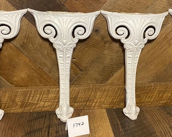 Antique Cast Aluminum Bench Legs Vintage Outdoor Garden Chair Set