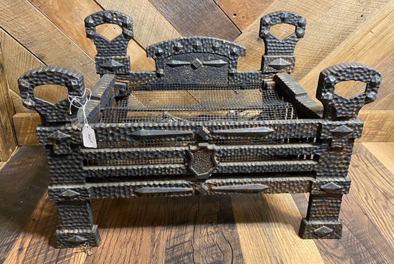 Cast Iron Log Holder Gothic Antique Vintage Hammered Victorian Style Ornate Cast Iron Metal Fireplace Electric Log Holder Heater Etsy