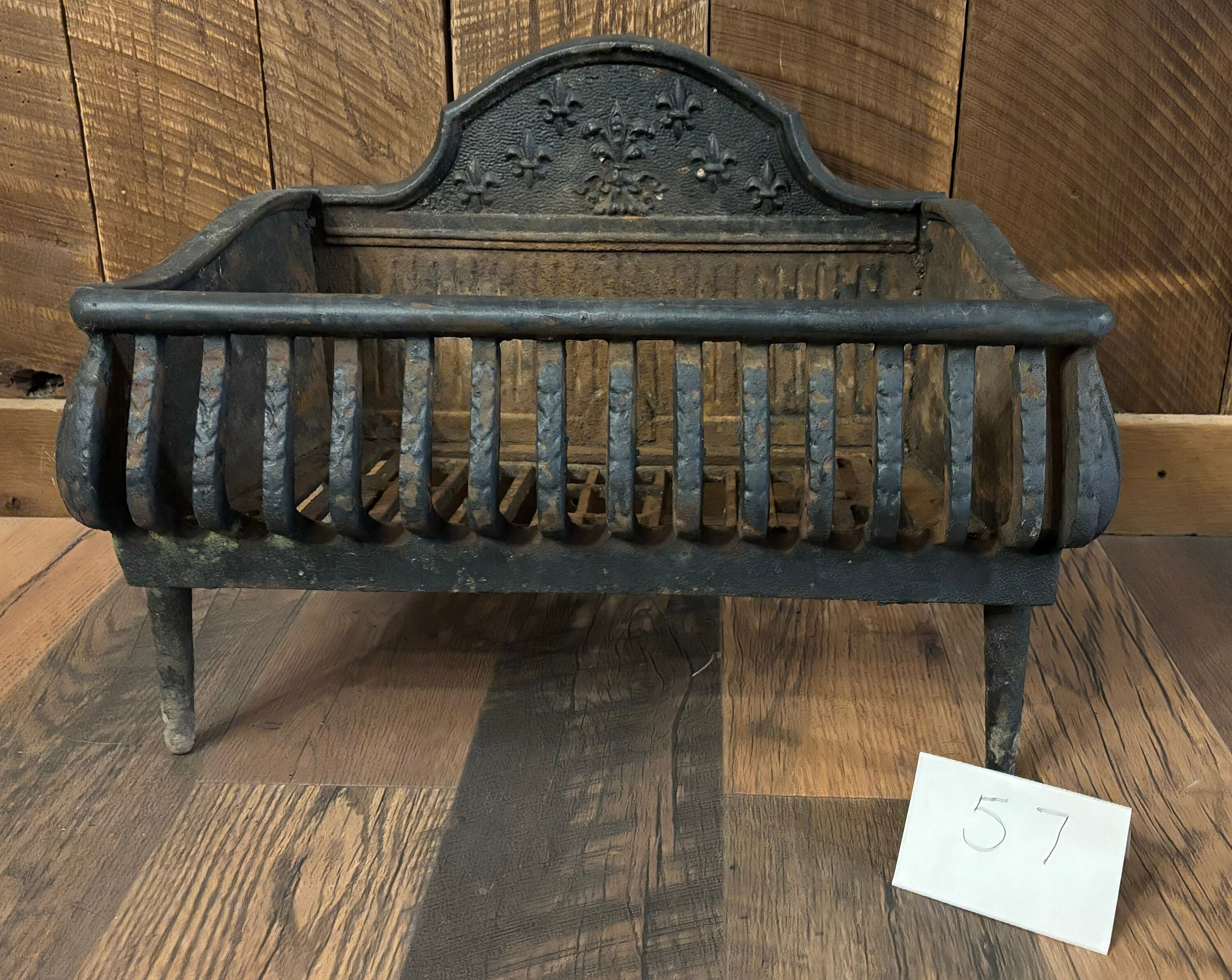 Antique cast iron fireplace log holder hotsell