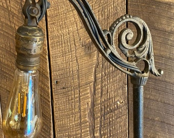 Floor Light Lamp antique vintage Victorian style ornate cast iron metal industrial standing