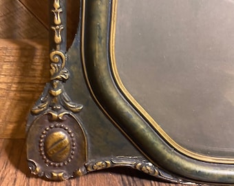 ヴィンテージ　ガラスの像　アメリカの骨董屋 Antique Vintage Victorian Style Ornate Gesso Convex Bubble Glass