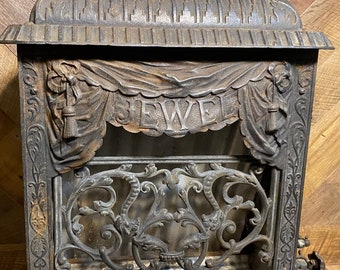 Antique Jewel Gas heater Victorian style gem Clark and company ornate cast iron piece