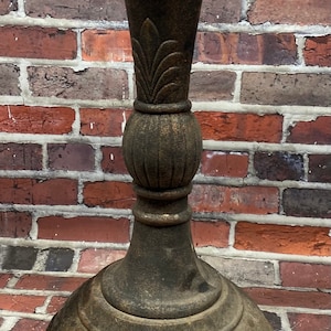 Antique vintage cast iron victorian style industrial architectural fret work base plant stand leg
