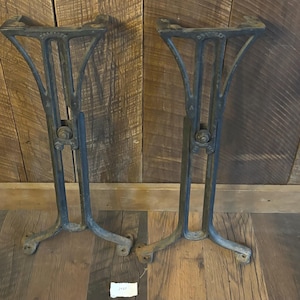 Antique Cast Iron School Desk Legs Chandler Foundry Set of 2