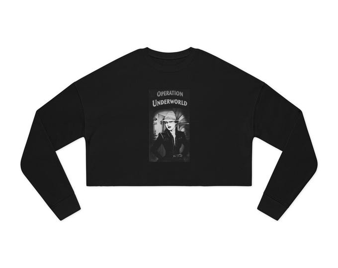Film Noir Femme Fatal Crop Top Sweatshirt
