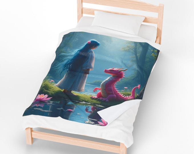 Kids Soft Blanket, Colorful Throw, Dragon Blanket, Best Friends Throw, Cuddle Blanket, Fantasy Throw, Anime Blanket, Warm Blanket, Magic