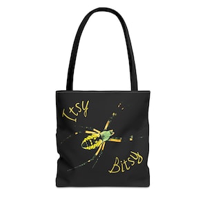 Halloween Candy Bag, Spider Book Tote, Fun Silly Versatile Purse, Small Diaper Bag