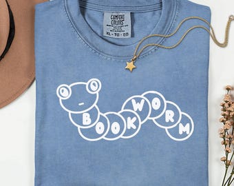 Bookworm T-Shirt, Cute Comfort Color Shirt for Book Lovers, Bookish Gifts, Gift for Reader, Funny Bookworm, Librarian Gift, Funny Book Lover