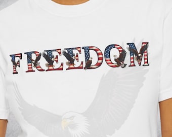 Freedom Comfort Colors Shirt, Freedom T-Shirt, American Flag, Bald Eagle
