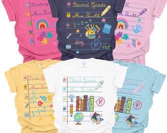 Custom Grade Teacher Shirt, Comfort Colors® Kindergarten Tee, First Grade Team Shirt, Second Grade Team, Third Grade Team, Back to School