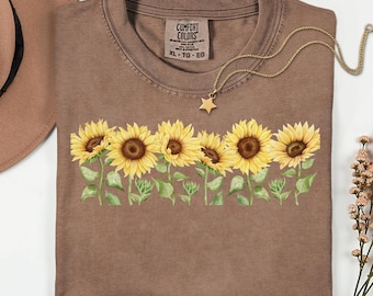Comfort Colors® Wildflower Shirt, Floral Cottagecore Shirt, Botanical Shirt, Sunflower Shirt, Nature Shirt, Wildflower T-shirt, Flower Shirt