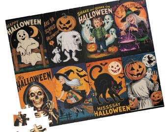 Rompecabezas con temática de Halloween, actividad familiar espeluznante, decoración divertida de Halloween, regalo único para amantes de los rompecabezas, decoración del hogar de Halloween, regalo o capricho