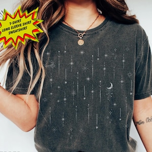 Starlight Comfort Colors Shirt, Celestial Tee Shirt, Mystical Moon Shirt, Astrology Shirt, Space Shirt, Aesthetic TShirt, Astrological Gift