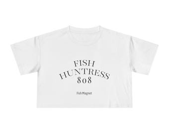 T-shirt court pour femme - Chasseuse de poissons 808, Joli haut de pêche, Cadeaux pour les pêcheurs, Vêtements d'été, Chemise d'extérieur amusante, T-shirt pour passionné de pêche
