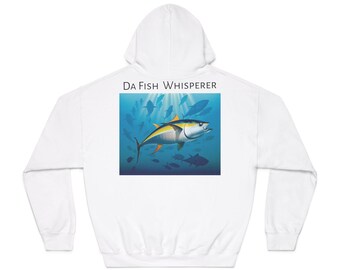 Men's Fish Hunter Hoodie, Fisherman Gift, Outdoor Apparel, Fishing Sweatshirt, Sporty Hoodie for Anglers, Unisex Fishing Clothing, Ahi Tuna
