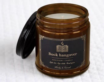 Book Hangover Candle | Soy Candle with Black Lid | Scented Candle for Book Lovers