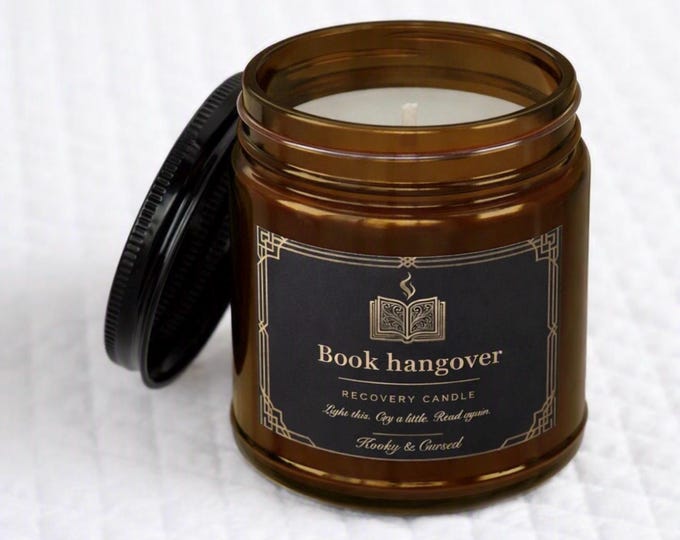 Book Hangover Candle | Soy Candle with Black Lid | Scented Candle for Book Lovers