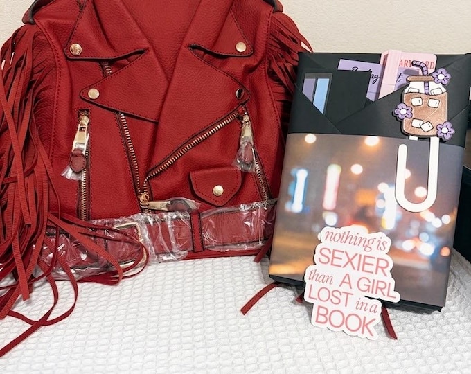 Blind Date with a Book: Mystery Genre Book + Fringe Moto Crossbody Bag — Deluxe Book Bundle