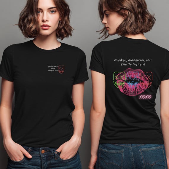 Book Lover Tee, Reading T-Shirt, Literary Quote Shirt, Masked Men Graphic Tee, Women's Book Club Top