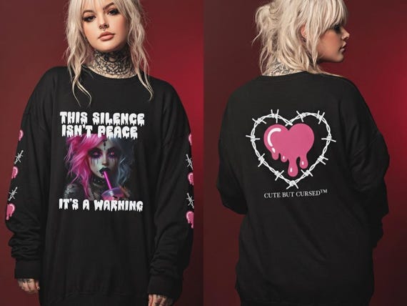 Dark Aesthetic Unisex Garment-dyed Long Sleeve T-Shirt, Streetwear Tee, Alternative Fashion Top, Unique Gift for Her, Casual Shirt