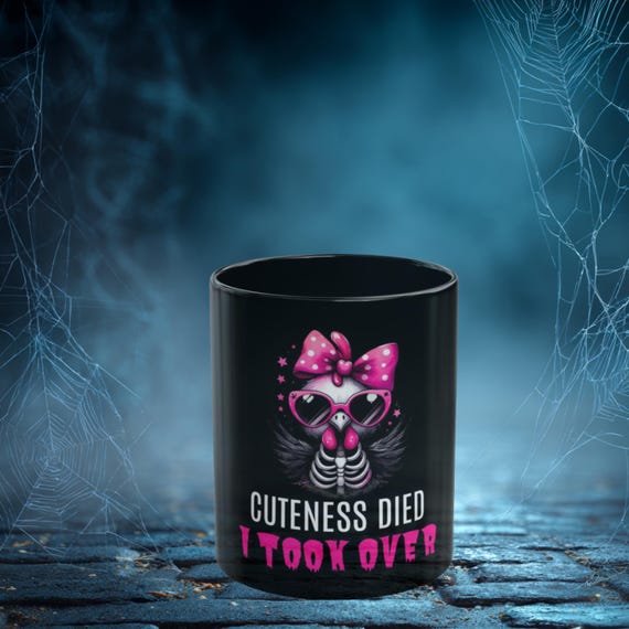Cutest Mug Takeover: Funny Black Mug for Chicken Lovers, Gift for Friends, Cute Gag Gift, Birthday Present, Halloween Decor