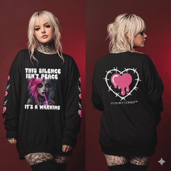 Dark Aesthetic Unisex Garment-dyed Long Sleeve T-Shirt, Streetwear Tee, Alternative Fashion Top, Unique Gift for Her, Casual Shirt