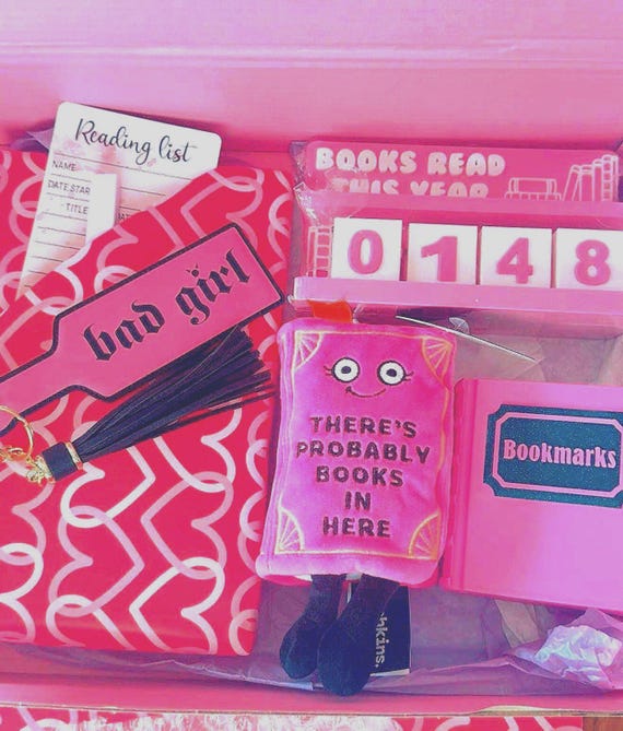 Blind Date with a Book Box, Mystery Bookish Gift for Readers, Romantasy Book Lover Care Package, Surprise Bookish Accessories Bundle