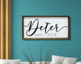 Personalized Last Name Established Sign | Custom Wedding Gift