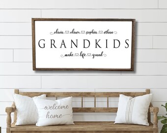 Custom Grandchildren Names Sign | Personalized Grandparent Gift