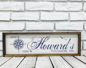 gps Sign Beach, Nautical gps Sign, Home Coordinates Sign, gps Coordinates Sign, gps Sign Gift, Beach House Sign, Last Name Sign, Family Name