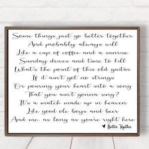 First Dance Lyrics, Wedding Song Lyrics Wall Art, Song Lyrics Print,  Anniversary Gift, Gift for Husband, Gift for Wife, Crazy Love Lyrics