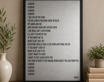 Personalized Song Lyric Wall Art, Anniversary Gift