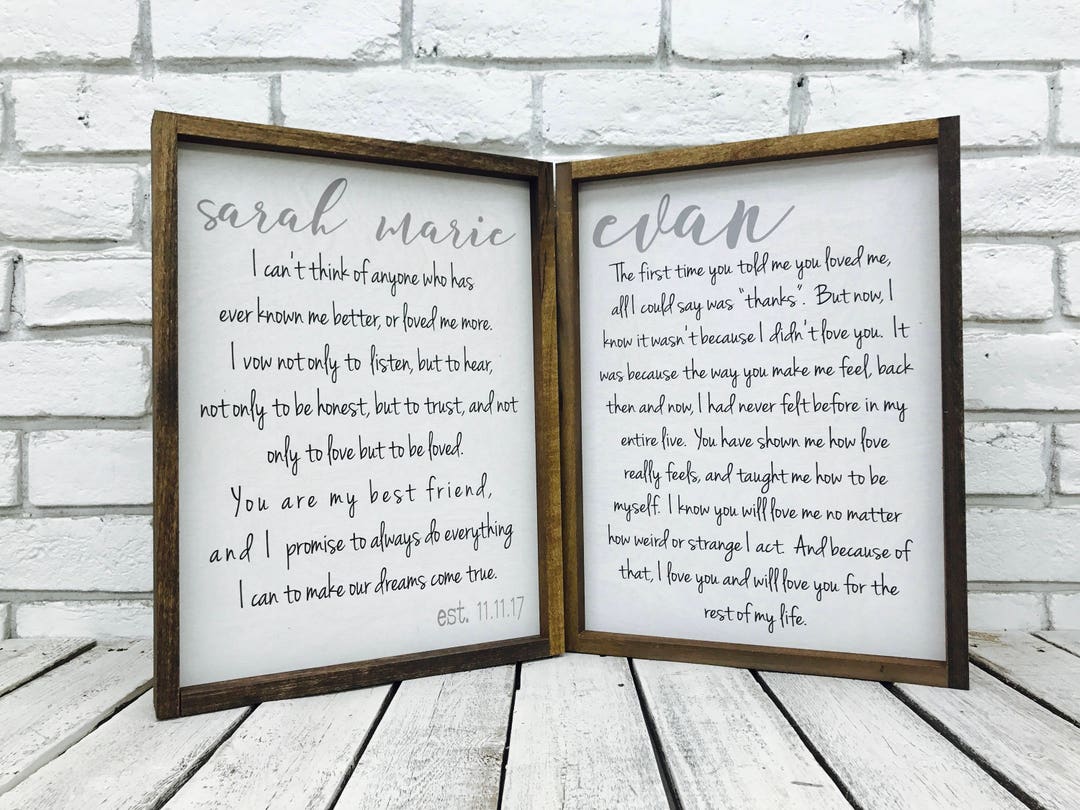 Framed Wedding Vows, Wedding Vows Framed, Wedding Vow Keepsake, Wedding Vow Art, Wedding Vow
