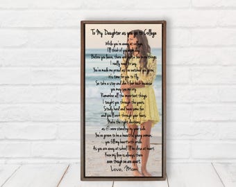 Song Lyric Wood Print, College Graduation Gift, Daughter Poem