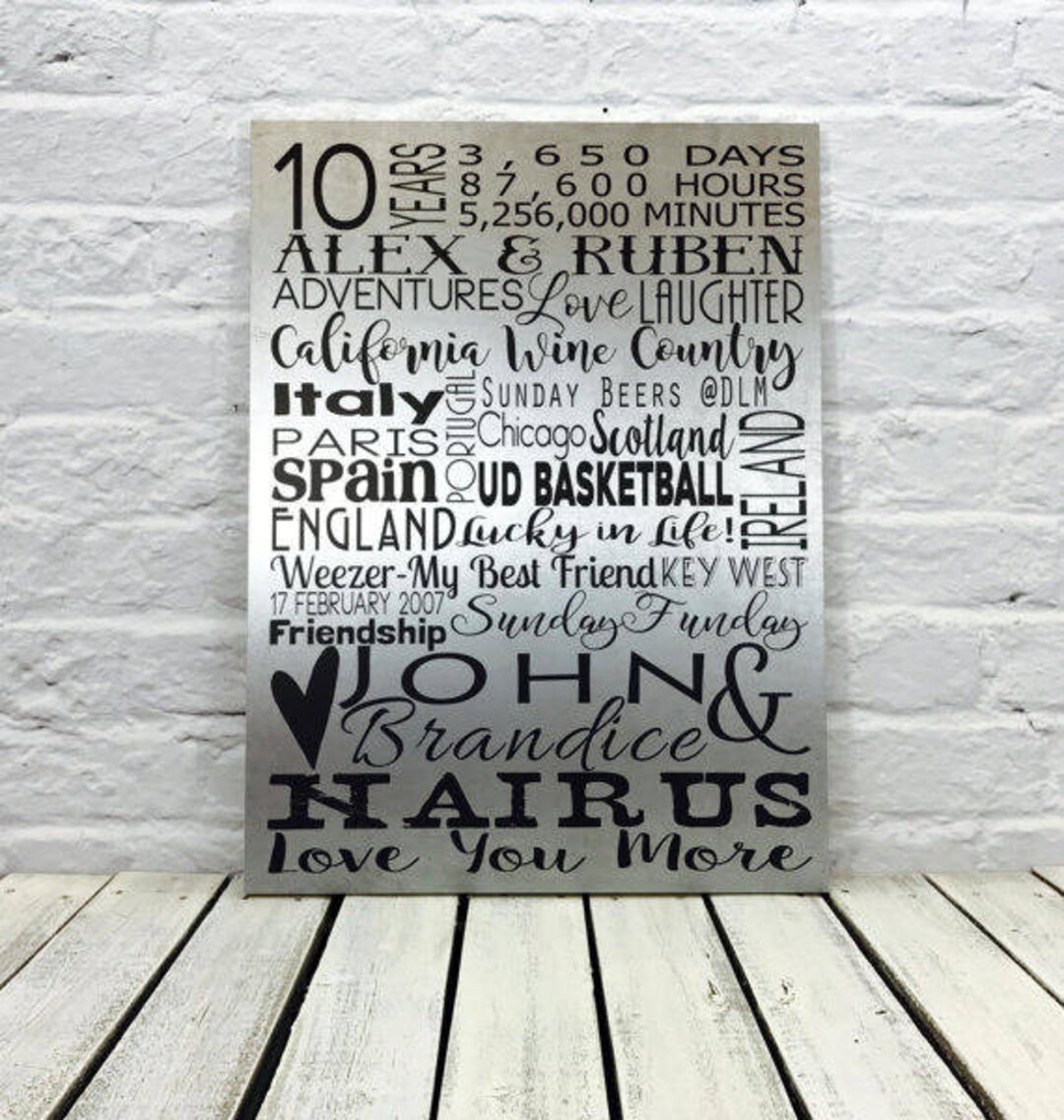 Tin Anniversary 10 Year Anniversary Gift for Husband - Etsy