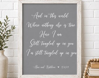 Personalized Song Lyrics Print, Anniversary Gift