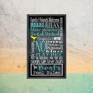 Pool Sign, Personalized Pool Sign, Pool Rule Sign, Swimming Pool Sign ...
